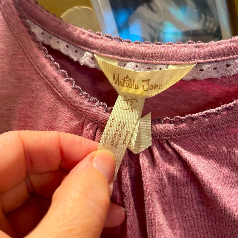 Matilda Jane pink\mauve long sleeve  girl sz med